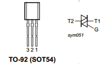 Z0109MA  STM  Triac  600V 1A  10mA  Sensitive Gate TO92  NEW 2 pcs 