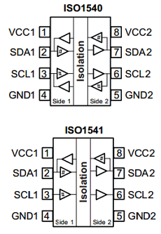 5 X IS1541 ISO1541DR SOP8 Aisladores De Bajo Consumo Bidireccional I2C